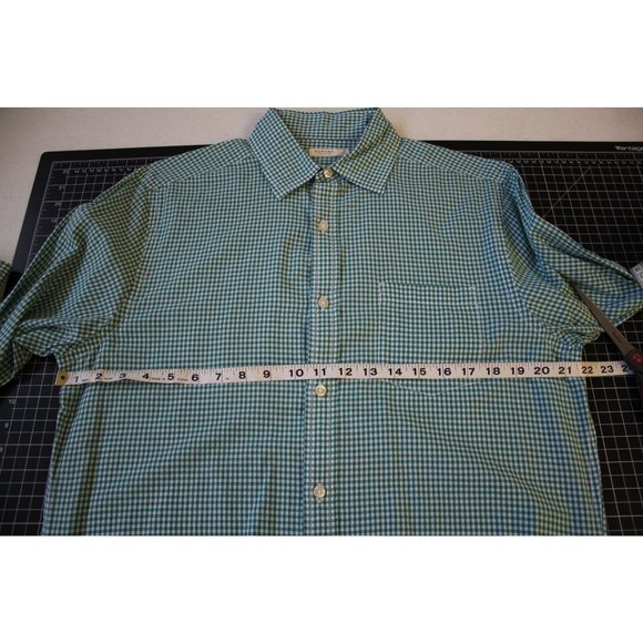 Sonoma/ Polo long sleeved/(Size M)/Green and White Gingham - Picture 10 of 11